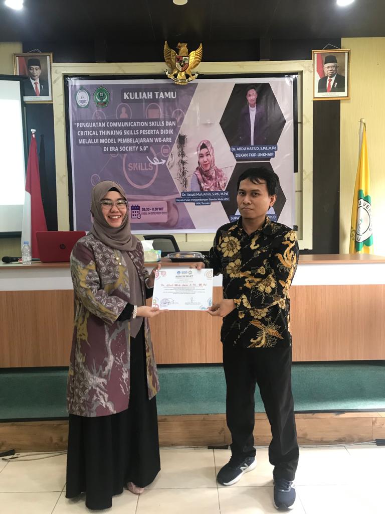 Kuliah Tamu oleh Dr. Astuti Amin, S.Pd., M.Pd. (Kepala Pusat Pengembangan Standar Mutu LPM IAIN Ternate)